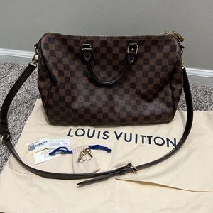Authentic Louis Vuitton Speedy Bandouliere 35 Damier